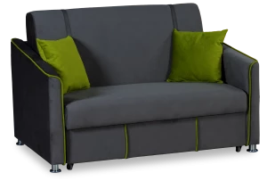 Прямой диван-кровать Милан, велюровый, раскладной, графитовый, 149х99х91 см