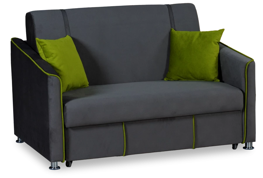 Прямой диван-кровать Милан, велюровый, раскладной, графитовый, 149х99х91 см (изображение №1)