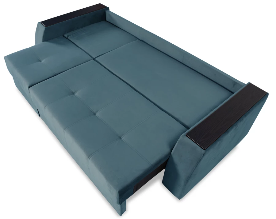 Прямой диван-кровать Спинер, раскладной, темно-синий, 256х108х90 см (изображение №11)