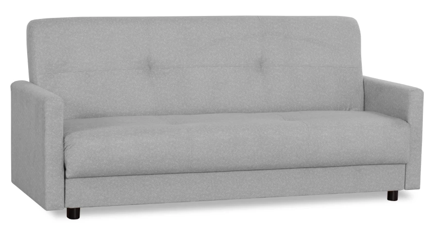 Диван-кровать Квин, раскладной, с ящиком для белья,  светло-серый велюр, 216х84х85 см (изображение №4)