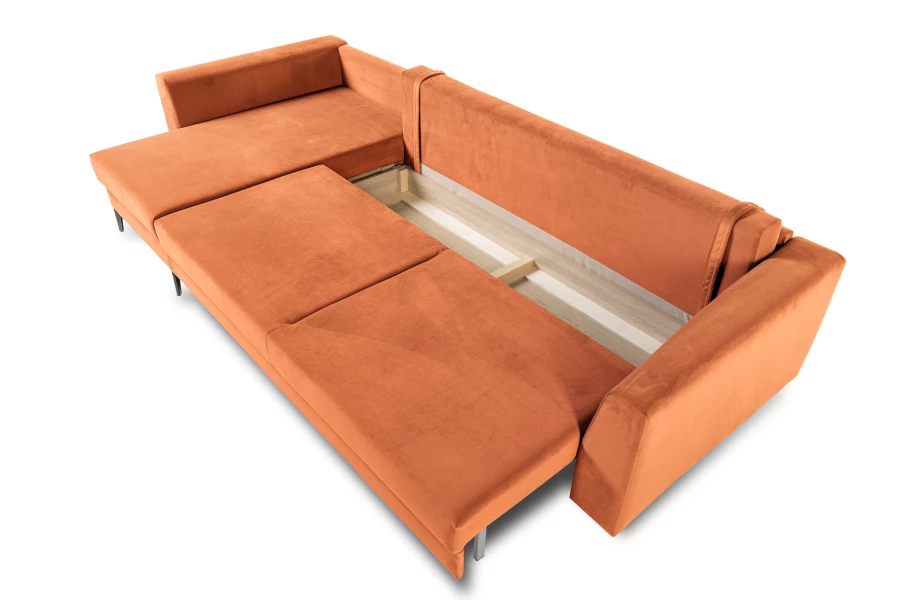 Диван-кровать Тенериф 1, велюровый, раскладной, терракотовый велюр, 315х157х70 см (изображение №9)