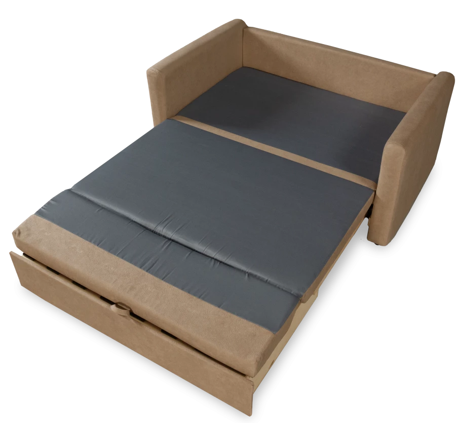 Диван-кровать Юнат 120, раскладной, серо-песочный с мелкими разводами, 142х87х94 см (изображение №6)