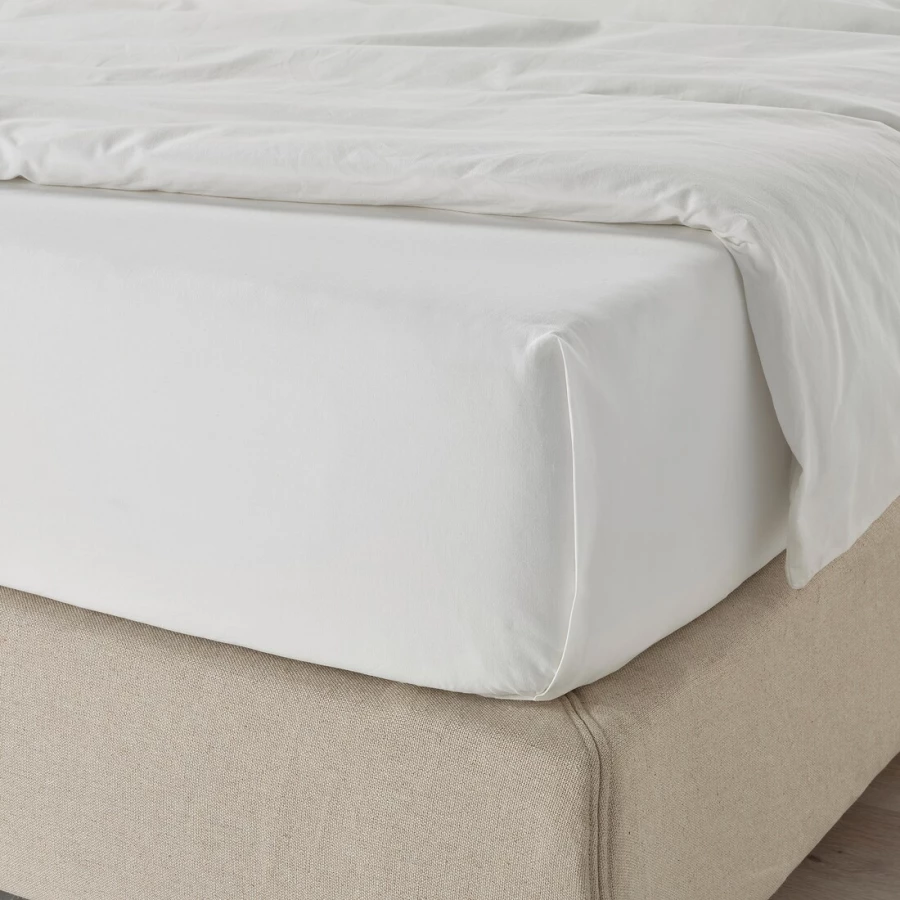 Простыня, хлопок 100% - аналог IKEA DVALA, 240x260 см, белый (изображение №2)