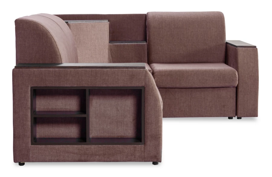 Угловой диван-кровать Сенатор, коричневый, 260х187х92 см (изображение №4)