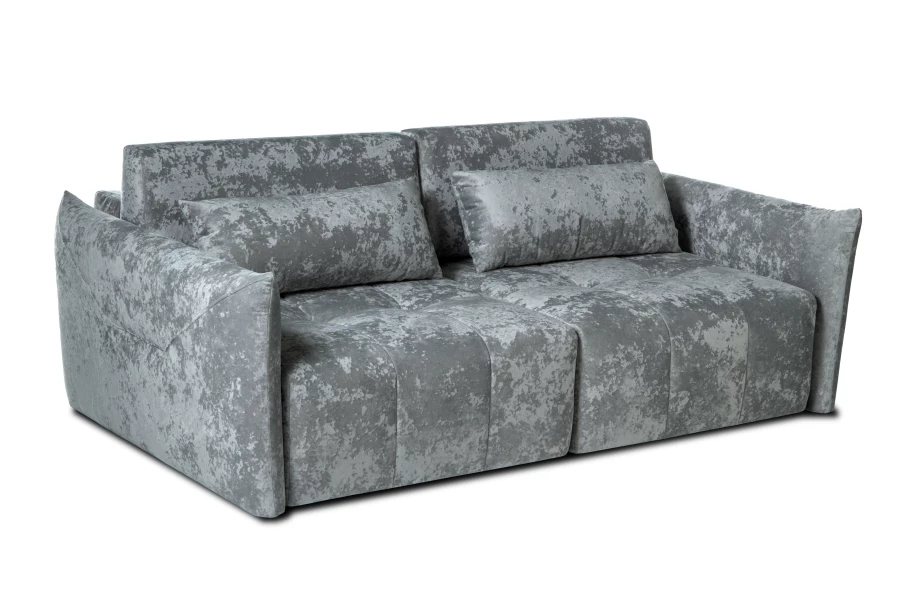 Диван-кровать Таип 2, велюровый, раскладной, темно-серый велюр, 235х128х86 см (изображение №5)