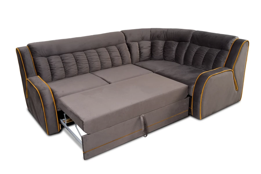 Угловой диван-кровать Блистер 2, песочно-серый, 259х183х97 см (изображение №8)