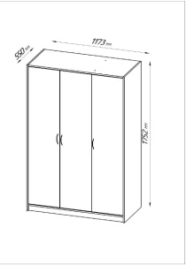 Шкаф ОРИОН 3 двери - аналог IKEA KLEPPSTAD, 175,2x117,3x55 см, белый