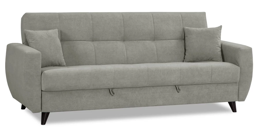 Диван-кровать Бетти 2, велюровый, раскладной, серый, 236х88х96 см (изображение №3)