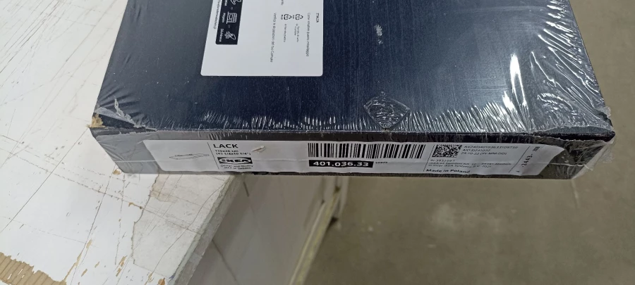 Полка настенная без ножки - IKEA LACK/ЛАКК ИКЕА, 110x26 см, черный. Товар уцененный (изображение №10)