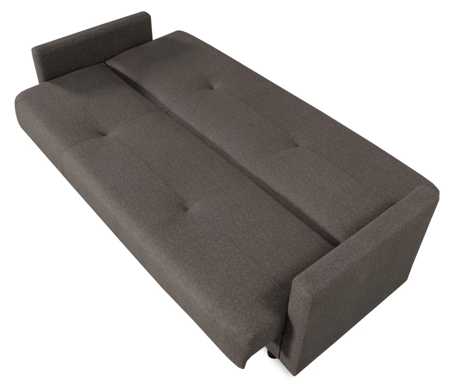 Диван-кровать Квин, раскладной, с ящиком для белья, серый велюр, 216х84х85 см (изображение №8)