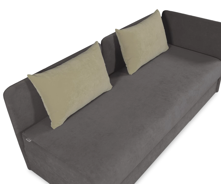 Диван-кровать Орлеан велюровый, раскладной, с ящиком для белья, механизм Книжка, светло песочный велюр, 198х88х81 см (изображение №9)