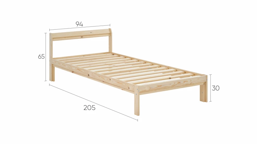 Кровать - аналог IKEA IDANAS/IDANÄS/РЫТЫВ/ИКЕА 90х200 см, под беленый дуб (изображение №5)