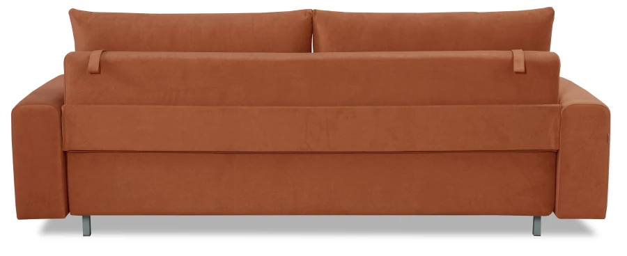 Диван-кровать Халиф велюровый, механизм Еврокнижка, терракотовый, 241х105х98 см (изображение №9)