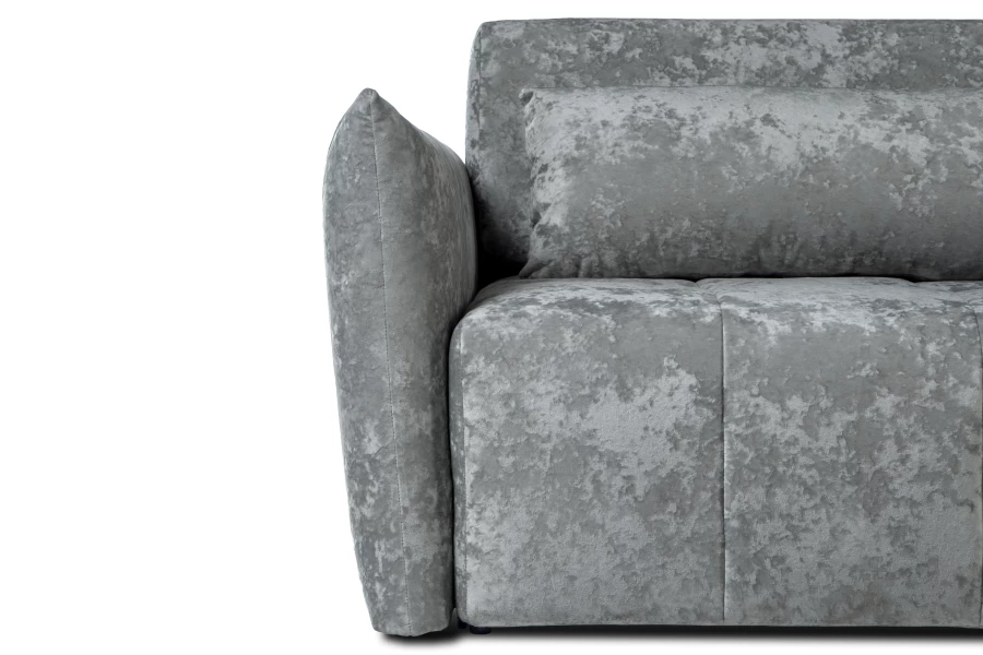 Диван-кровать Таип 2, велюровый, раскладной, темно-серый велюр, 235х128х86 см (изображение №3)