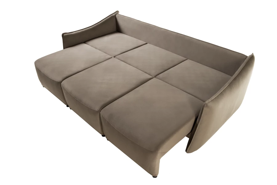 Диван-кровать Френк , велюровый, раскладной, кофейно-песочно-серый, 255х121х95 см (изображение №8)