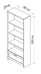 Стеллаж 4 полки 1 ящик СИРИУС - аналог IKEA BRIMNES, 78х190 см, белый
