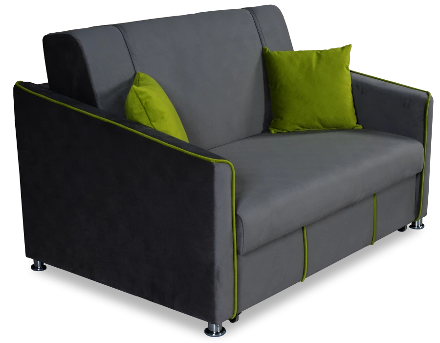 Прямой диван-кровать Милан, велюровый, раскладной, графитовый, 149х99х91 см (изображение №4)