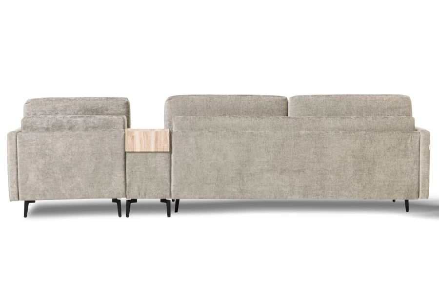 Диван-кровать Тенериф 2, велюровый, раскладной, песочный шенилл, 334х156х93 см (изображение №5)