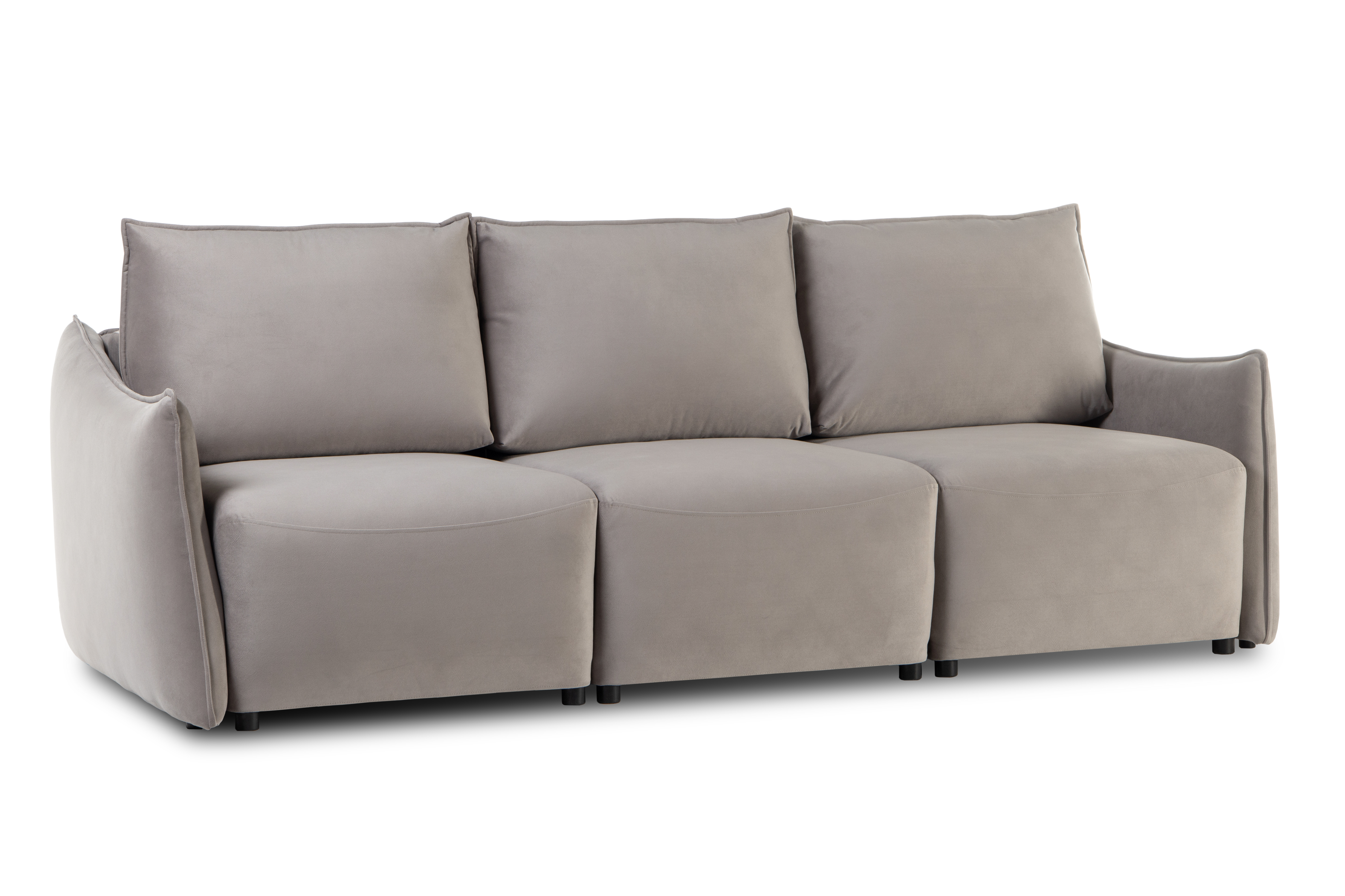 Диван-кровать Френк , велюровый, раскладной, светло-серый, 255х121х95 см