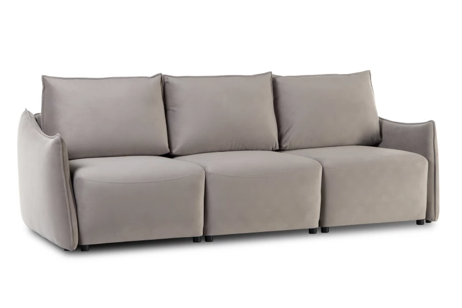 Диван-кровать Френк , велюровый, раскладной, светло-серый, 255х121х95 см (изображение №1)