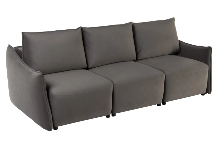 Диван-кровать Френк , велюровый, раскладной, графитовый однотон, 255х121х95 см (изображение №5)