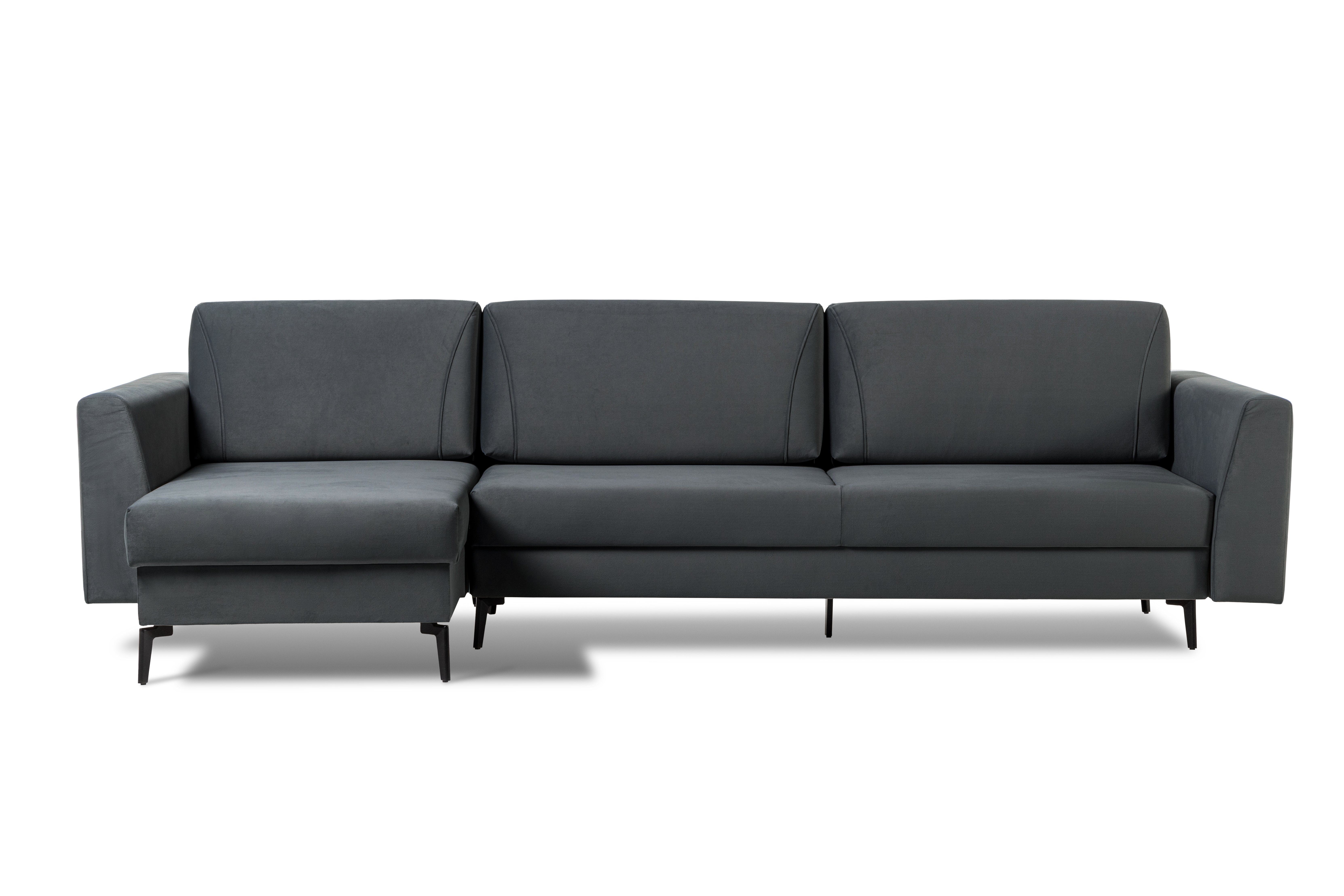 Диван-кровать Тенериф 1, велюровый, раскладной, графитовый велюр, 315х157х70 см