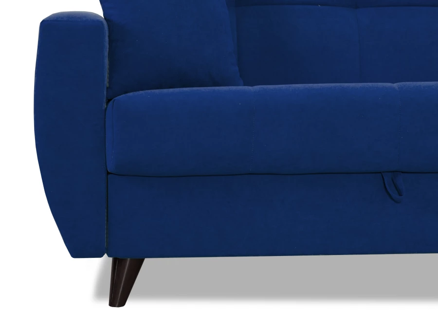 Диван-кровать Бетти 2 велюровый, раскладной, темно-синий 236х88х96 см (изображение №7)