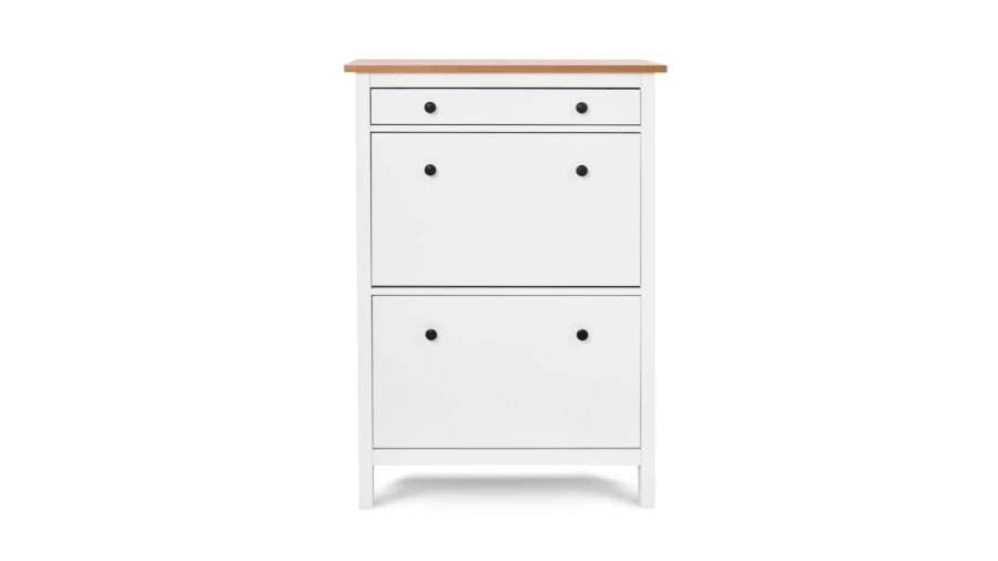 Обувница - аналог IKEA HEMNES / ХЕМНЭС/ ХЕМНЕС / КЫМОР / ИКЕА 89х127x30 см, белый/светло-коричневый (изображение №2)