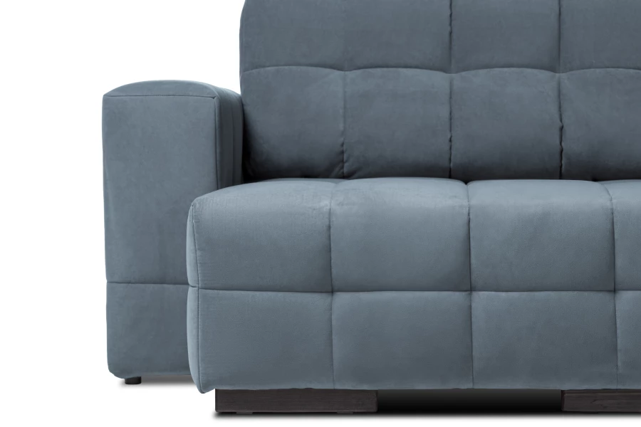 Диван-кровать Реал 2, велюровый, раскладной, серый велюр, 350х180х90 см (изображение №2)