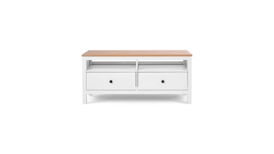 Тумба под ТВ - аналог IKEA HEMNES / ХЕМНЭС/ ХЕМНЕС / КЫМОР / ИКЕА 124х57х47 см, белый/светло-коричневый (изображение №2)