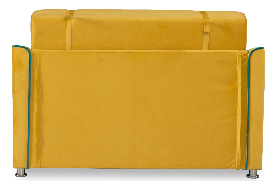 Прямой диван-кровать Милан, велюровый, раскладной, горчично-желтый, 149х99х91 см (изображение №8)