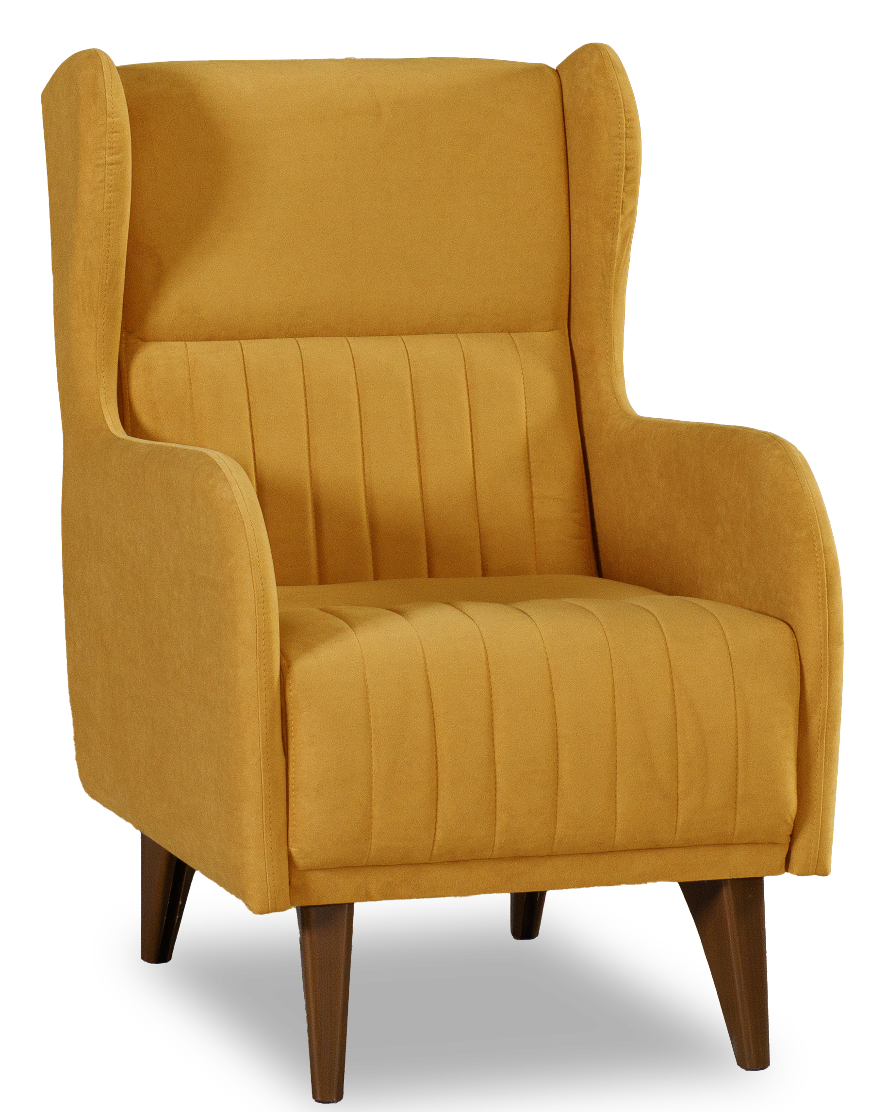 Кресло мягкое Градара, велюр, анатомическое, желтый 66х84х102 см