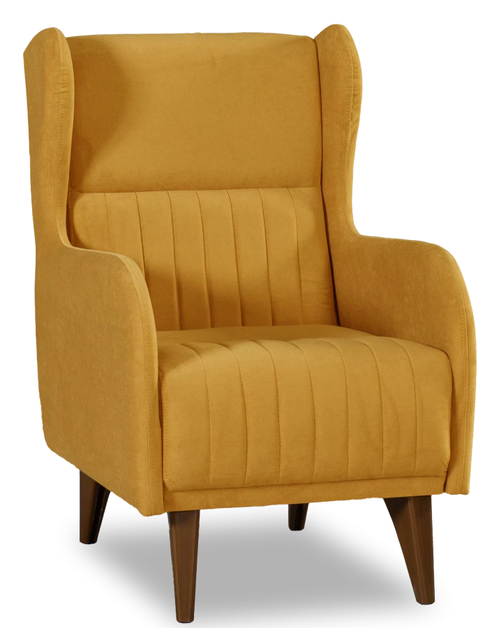 Кресло мягкое Градара, велюр, анатомическое, желтый 66х84х102 см (изображение №1)