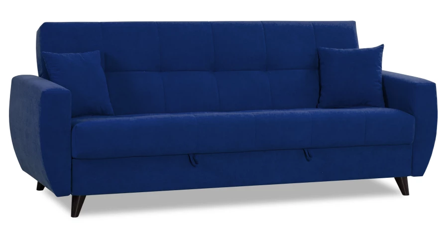 Диван-кровать Бетти 2 велюровый, раскладной, темно-синий 236х88х96 см (изображение №5)