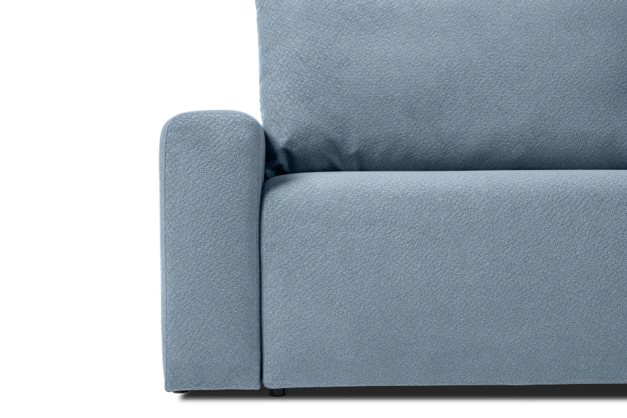 Диван-кровать Халиф 2, велюровый, раскладной, темно голубой шенилл с мелким букле, 241х102х92 см (изображение №4)