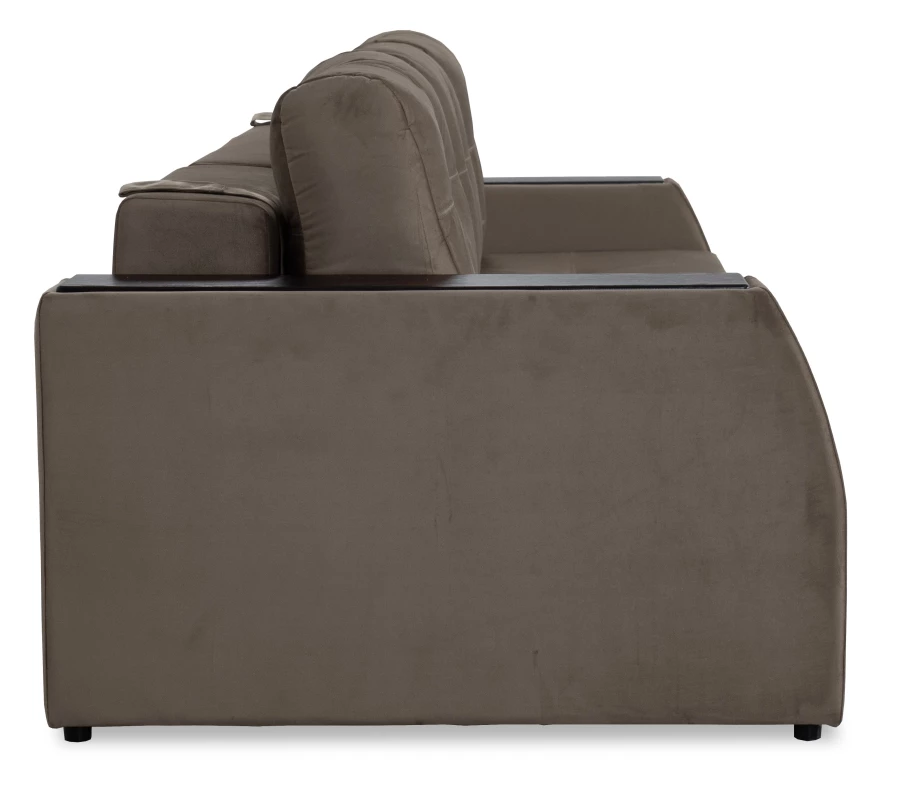 Прямой диван-кровать Спинер, раскладной, песочно-серый, 256х108х90 см (изображение №4)