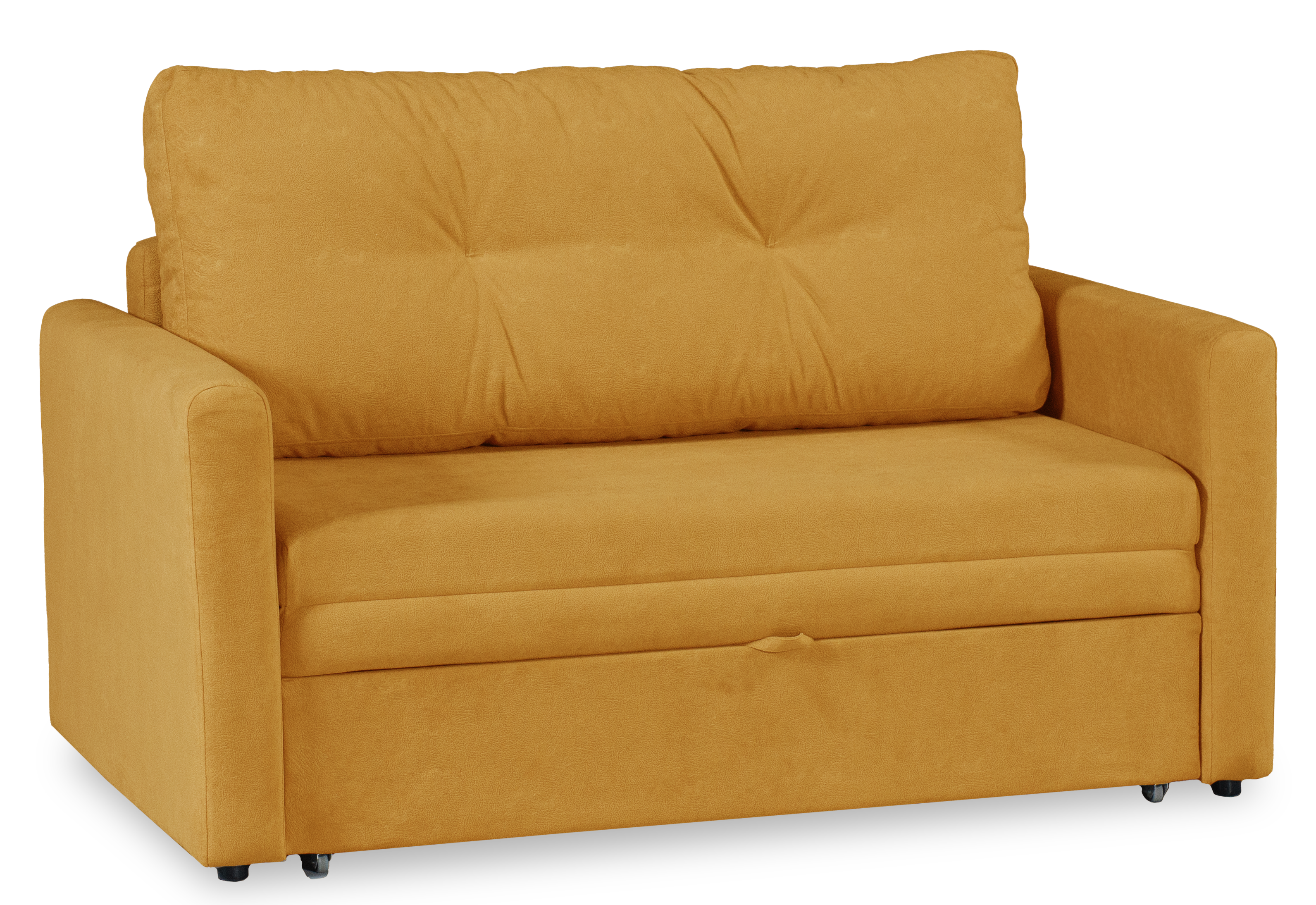 Диван-кровать Юнат 120, раскладной, желтый с мелкими разводами, 142х87х94 см