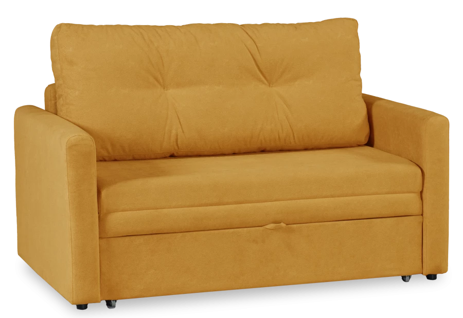 Диван-кровать Юнат 120, раскладной, желтый с мелкими разводами, 142х87х94 см (изображение №1)