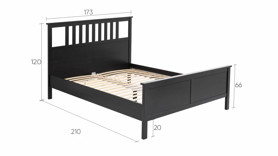 Кровать - аналог IKEA HEMNES / ХЕМНЭС/ ХЕМНЕС / КЫМОР / ИКЕА 160х200 см, черный (изображение №5)