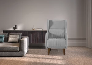 Второе фото. Кресло мягкое Градара, велюр, анатомическое, светло-серый, 66х84х102 см