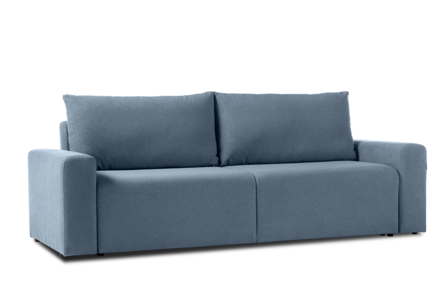 Диван-кровать Халиф 2, велюровый, раскладной, темно голубой шенилл с мелким букле, 241х102х92 см (изображение №2)