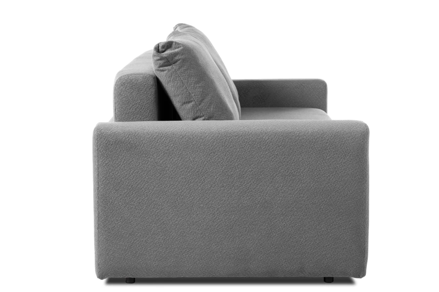 Диван-кровать Халиф 2, велюровый, раскладной, серый шенилл с мелким букле, 241х102х92 см (изображение №4)