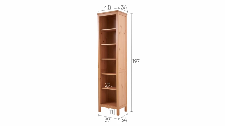 Стеллаж - аналог IKEA HEMNES / ХЕМНЭС/ ХЕМНЕС / КЫМОР / ИКЕА 49х198х37 см, светло-коричневый (изображение №5)