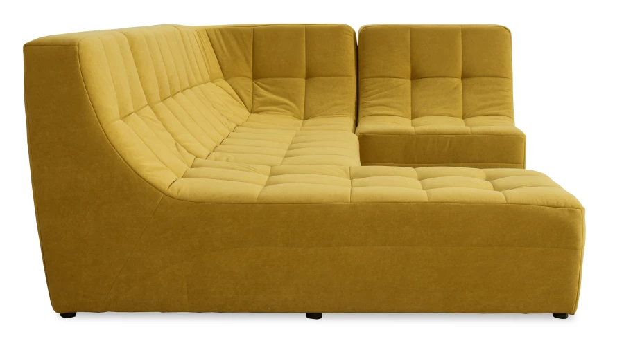 Угловой диван-кровать Палладиум 2, модульный, горчичный,  325х185х88 см (изображение №5)