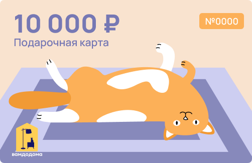 Подарочная карта на 10 000 руб. (дизайн Рыжий кот)