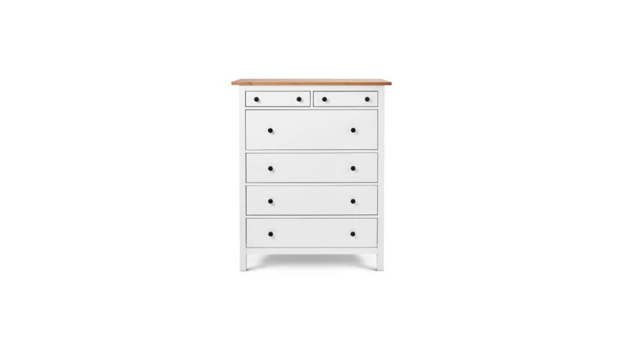 Комод с 6 ящиками - аналог IKEA HEMNES / ХЕМНЭС/ ХЕМНЕС / КЫМОР / ИКЕА 108х131х50 см, белый/светло-коричневый (изображение №2)