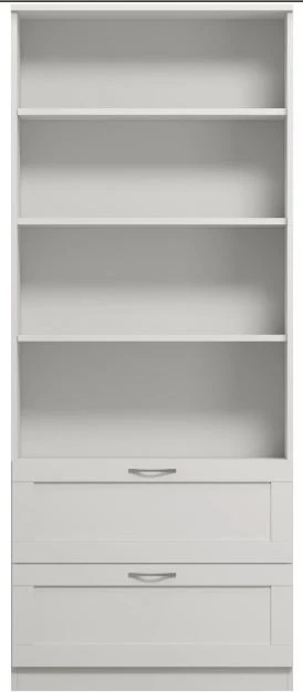 Стеллаж 4 полки 2 ящика СИРИУС - аналог IKEA BRIMNES, 78х190 см, белый (изображение №2)