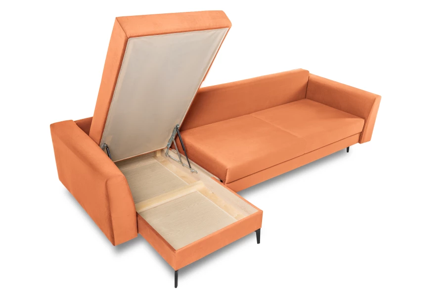 Диван-кровать Тенериф 1, велюровый, раскладной, терракотовый велюр, 315х157х70 см (изображение №8)