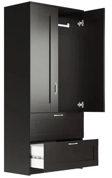 Шкаф комбинированный 2 двери и 2 ящика СИРИУС - аналог IKEA BRIMNES, Дуб Венге (изображение №3)
