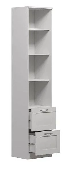 Стеллаж 3 полки 2 ящика СИРИУС - аналог IKEA BRIMNES, 39х190 см, белый (изображение №3)